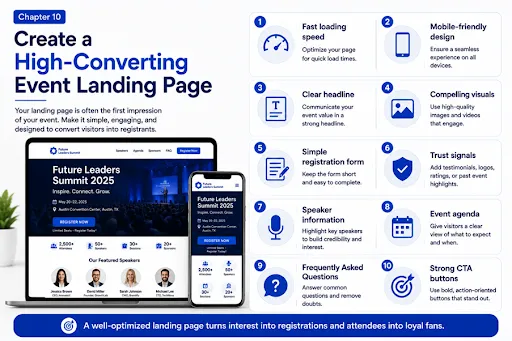 High-converting event landing page for registrations