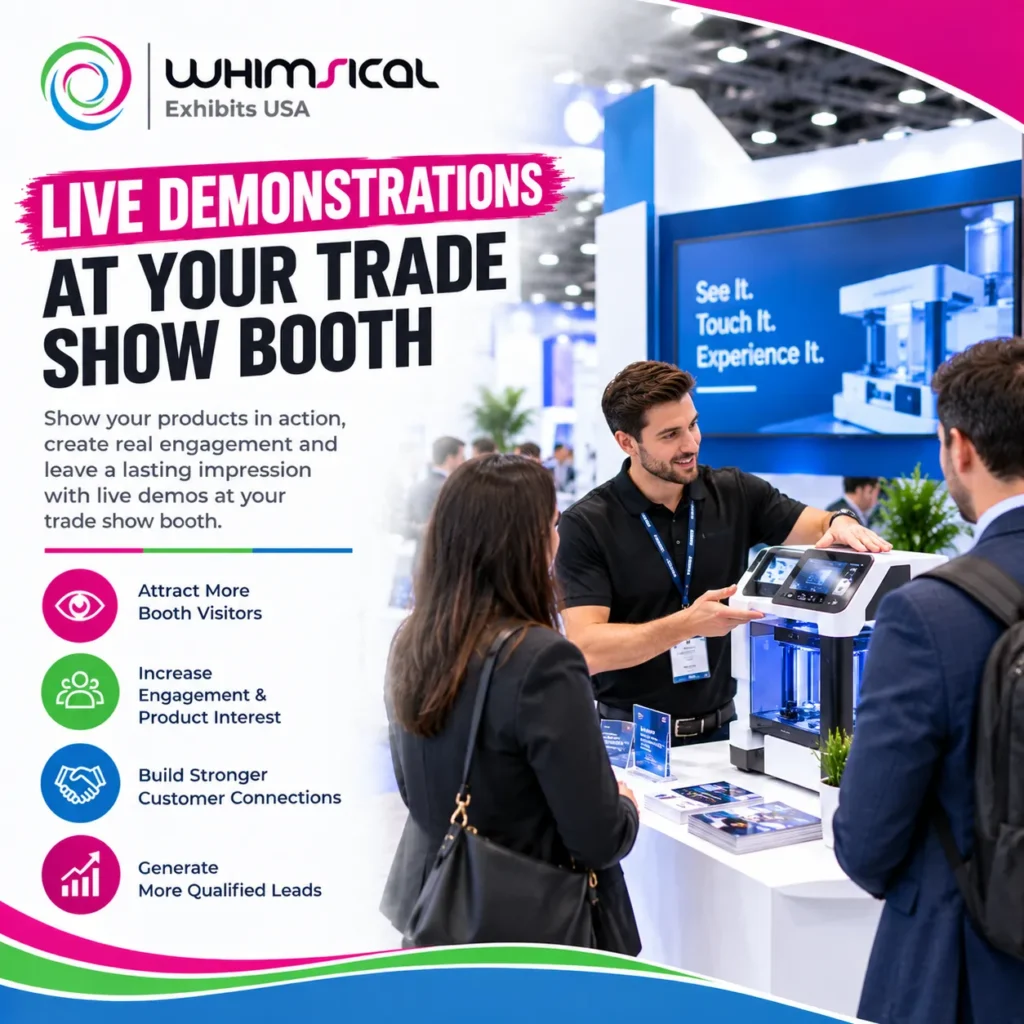 Live demonstrations at a trade show booth